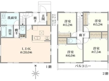 【東京都/日野市日野台】日野市日野台2丁目 新築戸建 全3棟 3号棟 間取り図