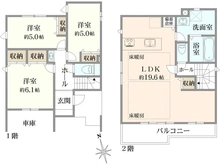 【東京都/小金井市貫井南町】小金井市貫井南町新築戸建　全2棟　1号棟 間取り図