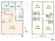 【東京都/小平市鈴木町】小平市鈴木町1丁目新築戸建　全8棟　C号棟 間取り図