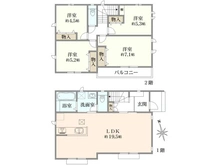 【東京都/小平市鈴木町】小平市鈴木町1丁目新築戸建　全8棟　D号棟 間取り図