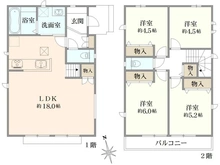 【東京都/小平市鈴木町】小平市鈴木町1丁目新築戸建　全8棟　E号棟 間取り図