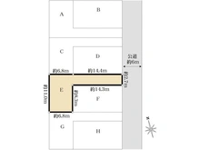 【東京都/小平市鈴木町】小平市鈴木町1丁目新築戸建　全8棟　E号棟 区画図