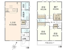 【東京都/清瀬市下宿】清瀬市下宿2丁目 新築戸建 1号棟 間取り図