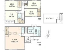 【東京都/東村山市廻田町】東村山市廻田町新築戸建　全6棟　2号棟 間取り図