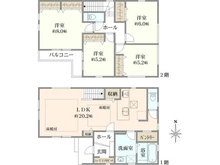 【東京都/小金井市東町】小金井市東町4丁目新築戸建 2号棟 全2棟 間取り図