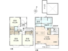 【東京都/小金井市前原町】小金井市前原町3丁目 新築戸建 2号棟 全3棟 間取り図
