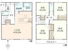 【東京都/三鷹市北野】三鷹市北野3丁目新築戸建 2号棟 全3棟 間取り図
