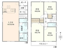 【東京都/三鷹市北野】三鷹市北野3丁目新築戸建 3号棟 全3棟 間取り図