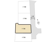 【東京都/日野市日野台】日野市日野台2丁目 新築戸建 全4棟 3号棟 区画図