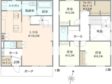 【東京都/福生市大字福生】福生市大字福生字奈賀　中古戸建 間取り図