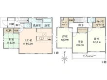 【東京都/小平市小川町】小平小川町1丁目　新築戸建 間取り図