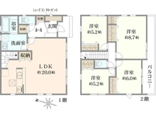 【東京都/日野市南平】日野市南平2丁目新築戸建 1号棟 全2棟 間取り図
