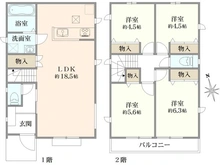 【東京都/小平市上水南町】小平市上水南町2丁目新築戸建 B号棟 全2棟 間取り図