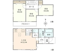 【東京都/小平市学園西町】小平市学園西町3丁目 新築戸建 間取り図