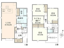 【東京都/東村山市青葉町】東村山市青葉町1丁目 新築戸建 全4棟 2号棟 間取り図