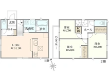【東京都/東久留米市前沢】東久留米市前沢4丁目 新築戸建 全3棟 2号棟 間取り図