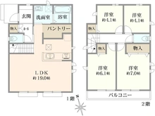 【東京都/小平市鈴木町】小平市鈴木町1丁目新築戸建　全8棟　F号棟 間取り図