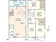 【東京都/国分寺市東元町】国分寺市東元町1丁目　全2棟　2号棟 間取り図