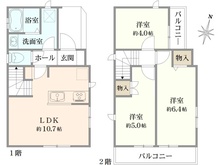 【東京都/小平市花小金井南町】小平市花小金井南町3丁目新築戸建 全2棟 B号棟 間取り図