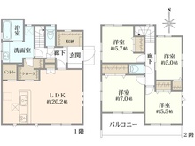【東京都/小平市天神町】小平市天神町3丁目新築戸建 全3棟 2号棟 間取り図