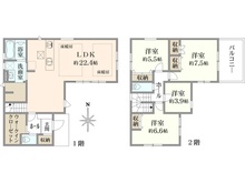 【東京都/小平市学園東町】小平市学園東町新築戸建　全一棟 間取り図