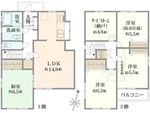 【東京都/東久留米市氷川台】東久留米市氷川台2丁目 中古戸建 間取り図
