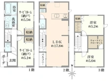 【東京都/東村山市本町】東村山市本町1丁目新築戸建2号棟（全2棟） 間取り図