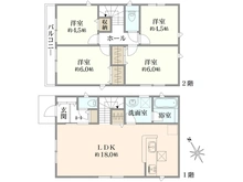 【東京都/小平市上水新町】新築戸建：小平市上水新町2丁目(全15棟 5号棟) 間取り図