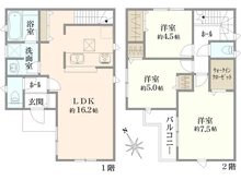 【東京都/小平市上水新町】新築戸建：小平市上水新町2丁目(全15棟 6号棟） 間取り図