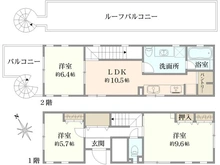 【東京都/杉並区松庵】杉並区松庵一丁目　戸建 間取り図