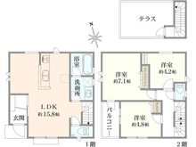 【東京都/杉並区浜田山】杉並区浜田山1丁目 新築戸建て 1号棟 間取り図