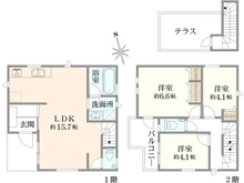 【東京都/杉並区浜田山】杉並区浜田山1丁目 新築戸建て 3号棟 間取り図
