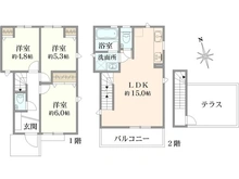 【東京都/杉並区浜田山】杉並区浜田山1丁目 新築戸建て 5号棟 間取り図