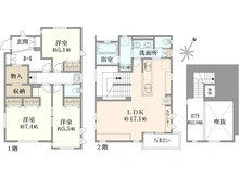 【東京都/杉並区善福寺】杉並区善福寺一丁目　新築戸建4号棟 間取り図