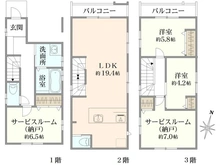 【東京都/杉並区上高井戸】杉並区上高井戸1丁目新築戸建 間取り図