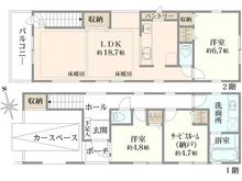【東京都/杉並区下井草】杉並区下井草3丁目新築戸建て2号棟 間取り図