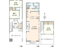 【東京都/杉並区下井草】杉並区下井草4丁目　新築戸建　1号棟 間取り図