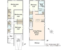 【神奈川県/横浜市港北区高田東】横浜市港北区高田東1丁目　新築戸建B号棟 間取り図