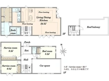 【東京都/目黒区柿の木坂】目黒区柿の木坂3丁目　新築戸建　1号棟 間取り図