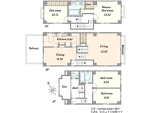 【東京都/目黒区中町】目黒区中町1丁目　中古戸建 間取り図