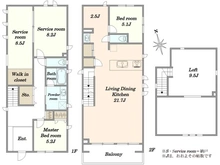 【東京都/世田谷区奥沢】世田谷区奥沢6丁目　中古戸建 間取り図