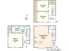 【東京都/目黒区柿の木坂】目黒区柿の木坂2丁目　中古戸建 間取り図