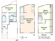 【東京都/目黒区目黒】目黒区目黒4丁目　中古戸建 間取り図