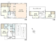 【東京都/世田谷区野沢】世田谷区野沢3丁目　新築戸建 間取り図