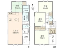 【東京都/東久留米市前沢】東久留米市前沢3丁目  新築戸建 1号棟【全4棟】 間取り図