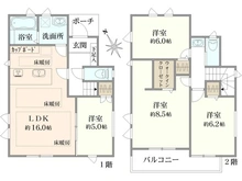 【東京都/武蔵村山市中央】武蔵村山市中央三丁目　新築戸建　4号棟【全10棟】 間取り図