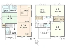 【東京都/武蔵村山市中央】武蔵村山市中央三丁目　戸建　9号棟【全10棟】 間取り図