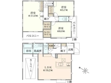 【埼玉県/新座市堀ノ内】新座市堀ノ内2丁目　新築戸建 間取り図