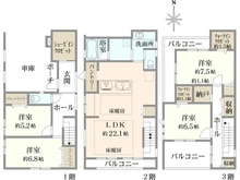 【東京都/練馬区中村】練馬区中村1丁目　新築分譲住宅　1号棟【全2棟】 間取り図