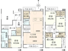 【東京都/練馬区中村】練馬区中村1丁目　新築分譲住宅　2号棟【全2棟】 間取り図